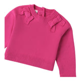 I DO maglia girocollo tinta unita con fiocco Fuxia per Bambina 4A558 FUXIA I DO 