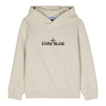 STONE ISLAND felpa tinta unita con cappuccio e stampa Beige per Bambino 81166221 BEIGE STONE ISLAND 