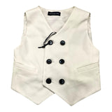 Emanuel Pris Solid Color Vest With Buttons White For Boys