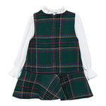 ABEL & LULA abito tinta unita con finta camicia Verde per Neonata 5527N VERDE ABEL & LULA 