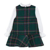 ABEL & LULA abito tinta unita con finta camicia Verde per Neonata 5527N VERDE ABEL & LULA 