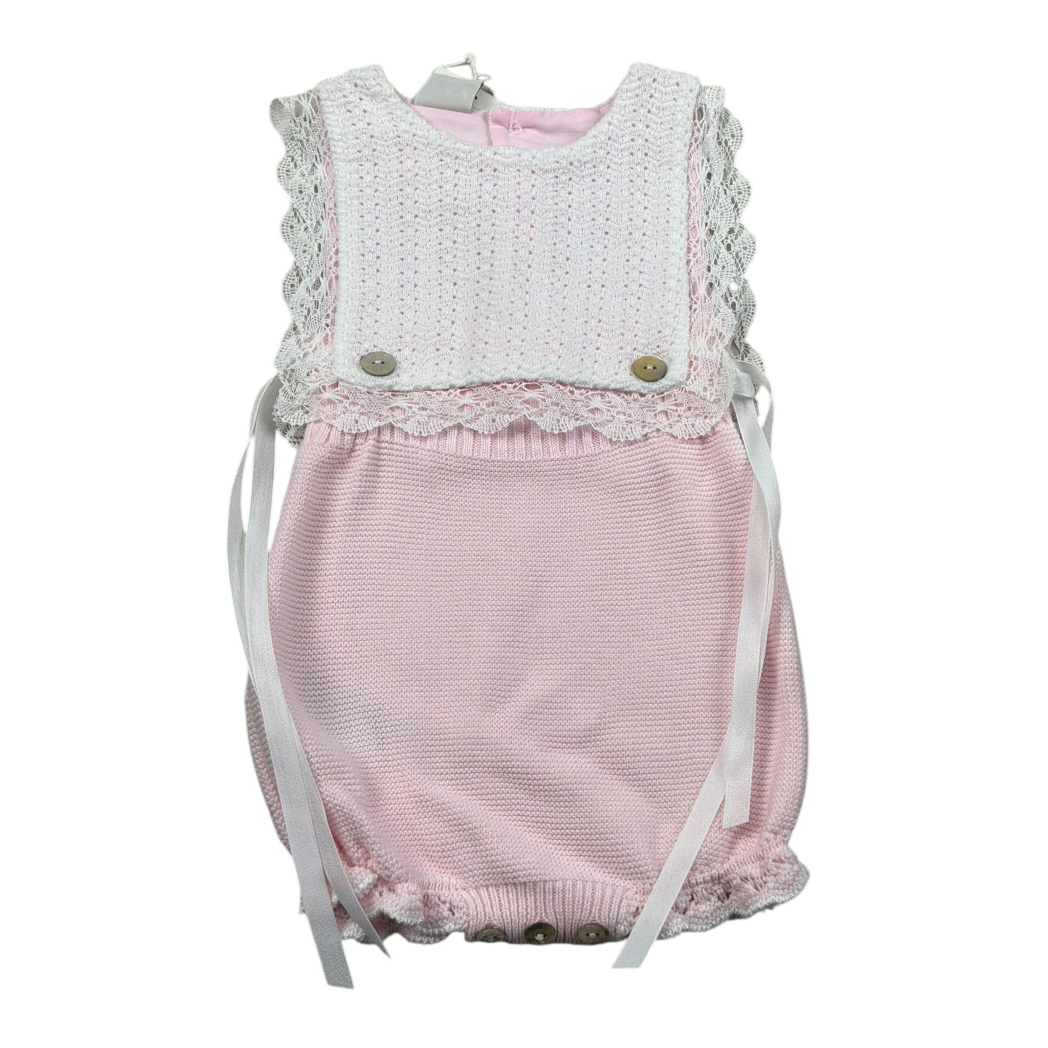 Paz Rodriguez Pagliaccetto Giromanica Bicolore per Neonata 022121557 BIANCO/ROSA PAZ RODRIGUEZ 