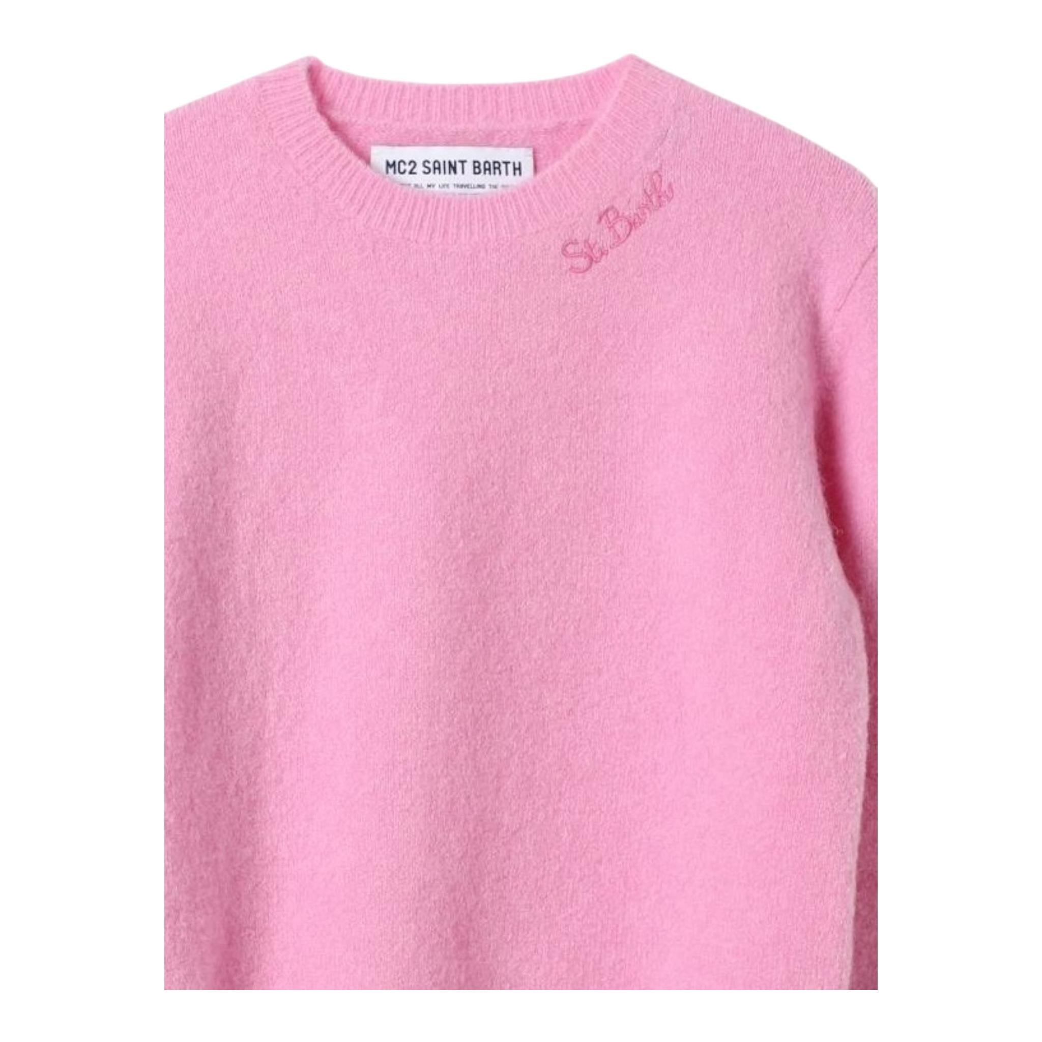 SAINT BARTH maglia girocollo tinta unita  Glicine per Bambina LYL001X GLICINE SAINT BARTH 