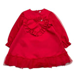 BARCELLINO abito tinta unita con applicazioni Rosso per Bambina 105219 ROSSO BARCELLINO 
