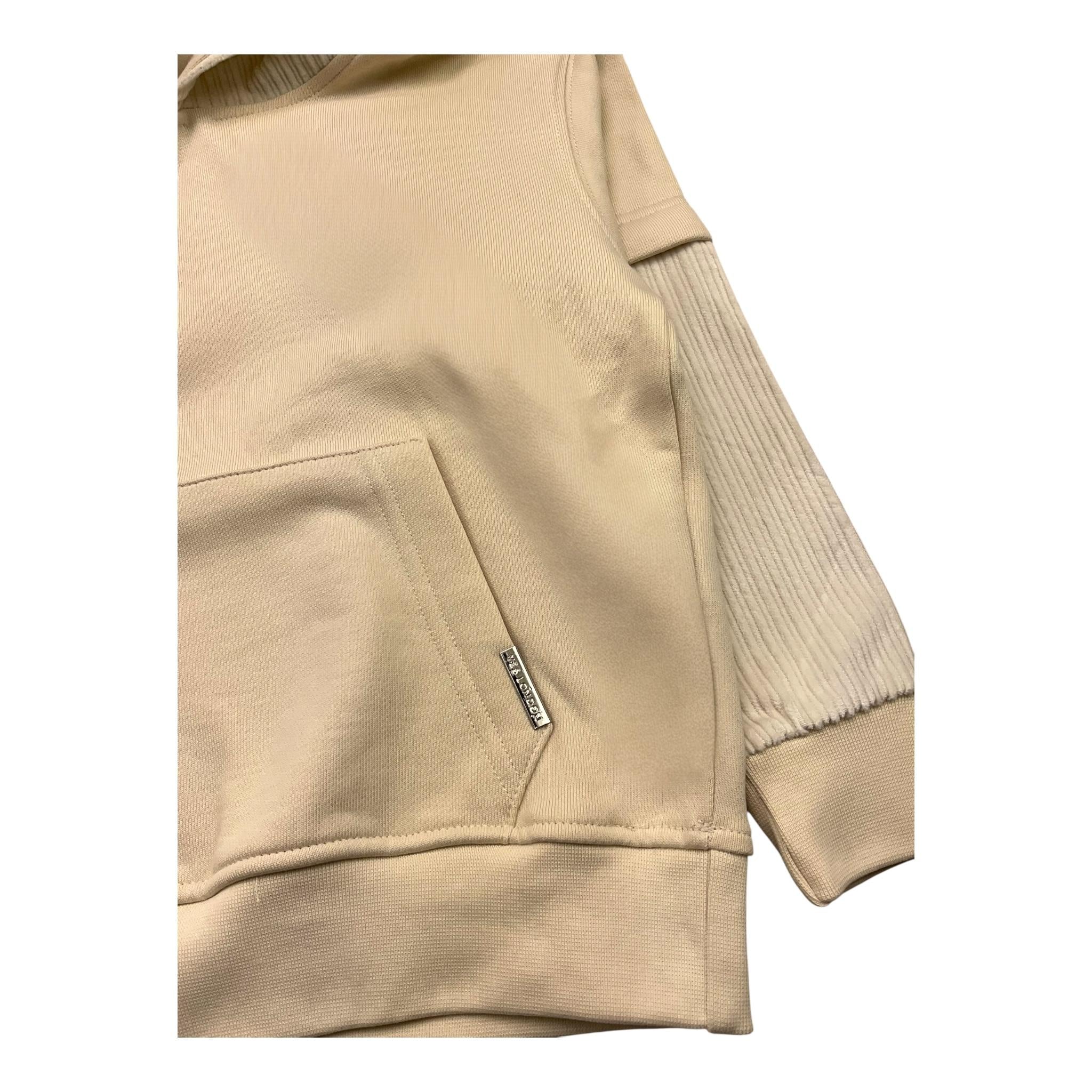 YES LONDON felpa chiusa con cappuccio tinta unita con maniche in contrasto Panna per Bambino JR5068 PANNA YES LONDON 