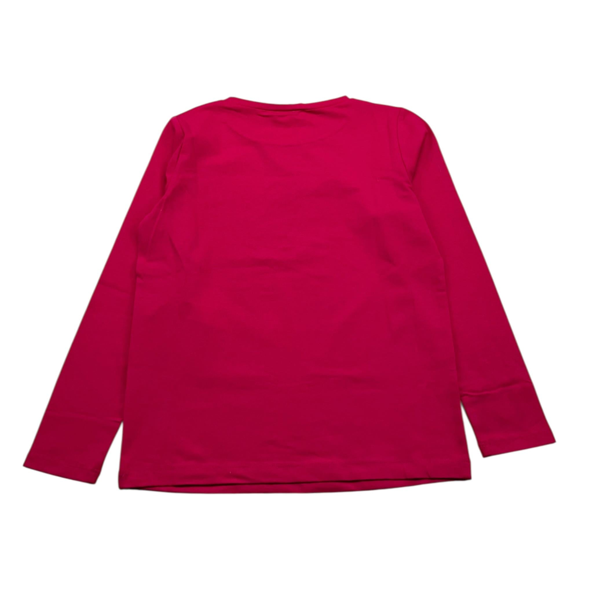 LIU JO shirt girocollo tinta unita con stampa Fuxia per Bambina GF4158X FUXIA LIU JO 