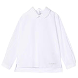 Simonetta Plain Shirt With White Collar For Girls