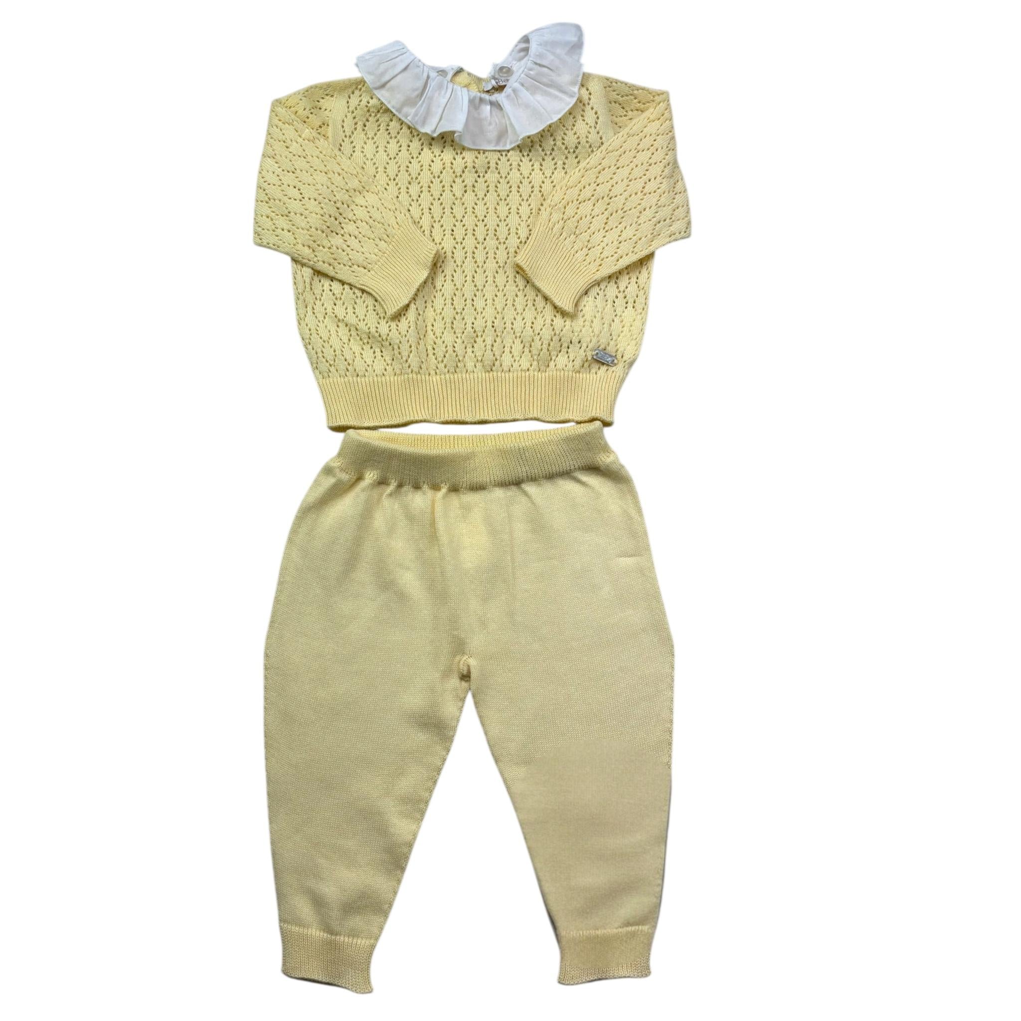 Le Bebe Completo 2 Pezzi Maglia-Ghettina Tinta Unita per Neonata LBG6378 GIALLO LE BEBE 