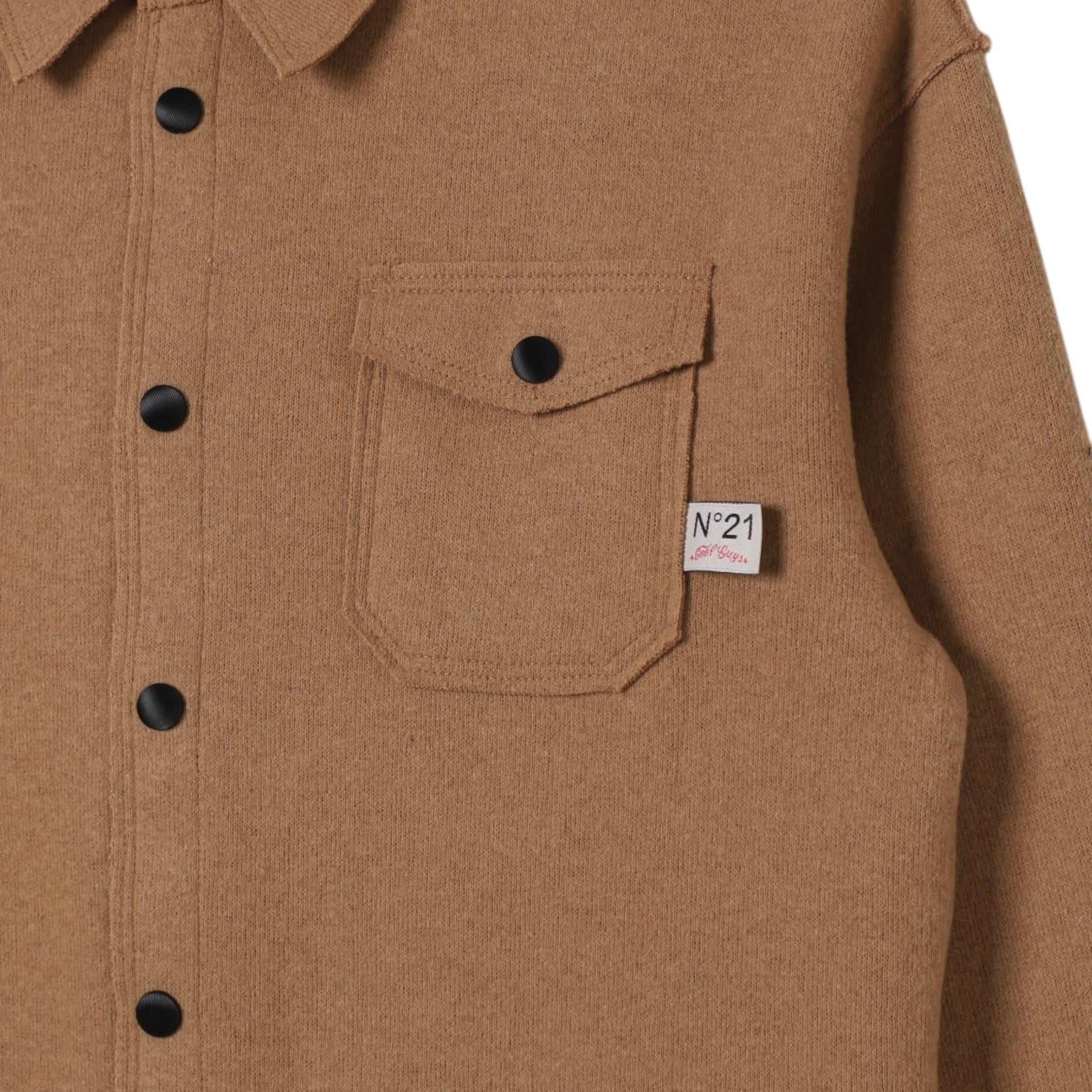 N°21 camicia tinta unita con bottoni Cammello per Bambino N21A02 CAMMELLO N°21 