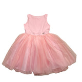 Fun &amp; Fun Solid Color Ceremony Dress With Armholes And Pink Tulle For Girls
