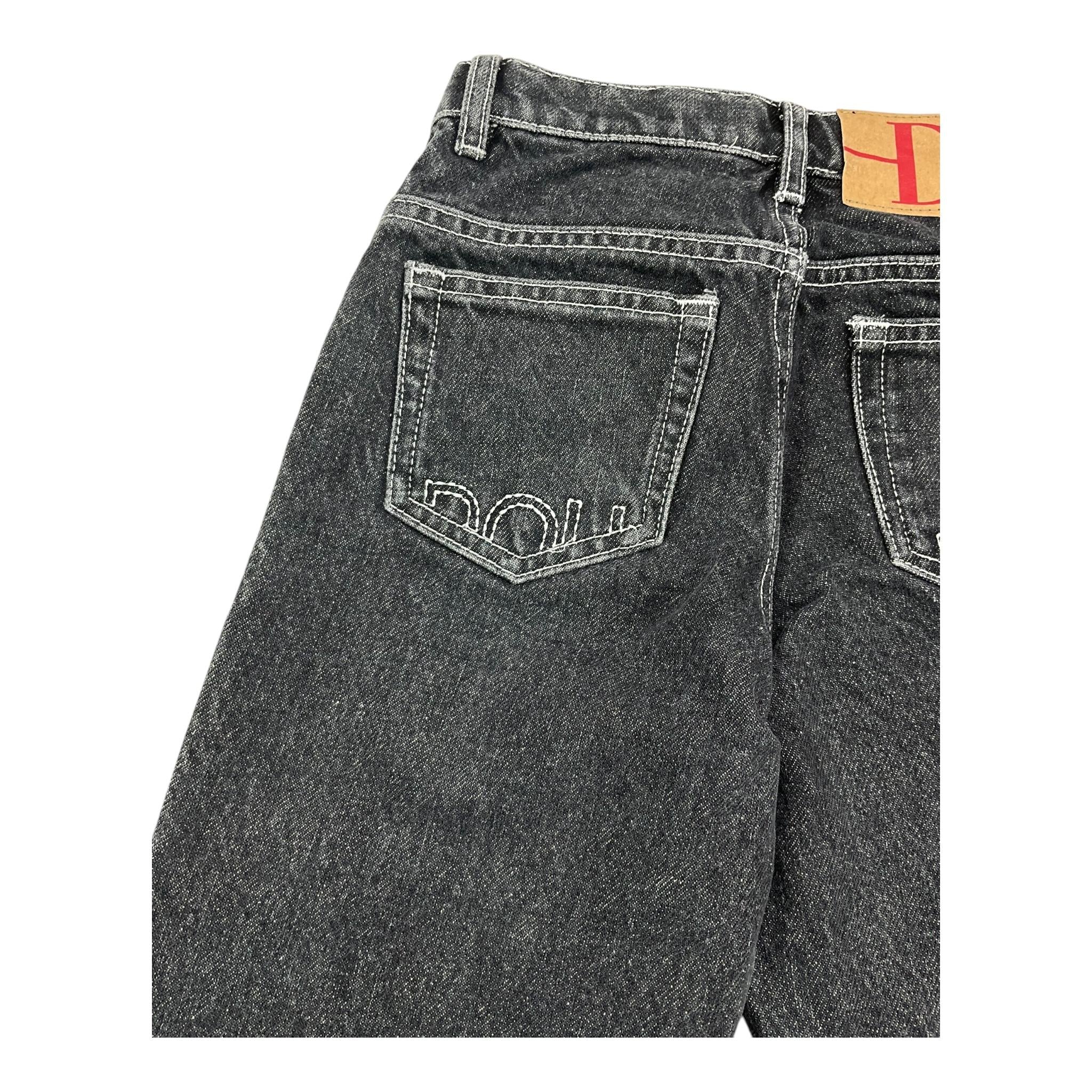 DOU DOU jeans tinta unita con girovita regolabile  Nero per Bambino DV6P60 NERO DOU DOU 
