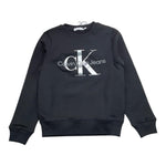 CALVIN KLEIN felpa girocollo tinta unita con stampa Nero per Bambino U00602K NERO CALVIN KLEIN 