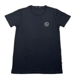 Daniele Alessandrini Solid Color Crew Neck T-Shirt with Black Print for Kids