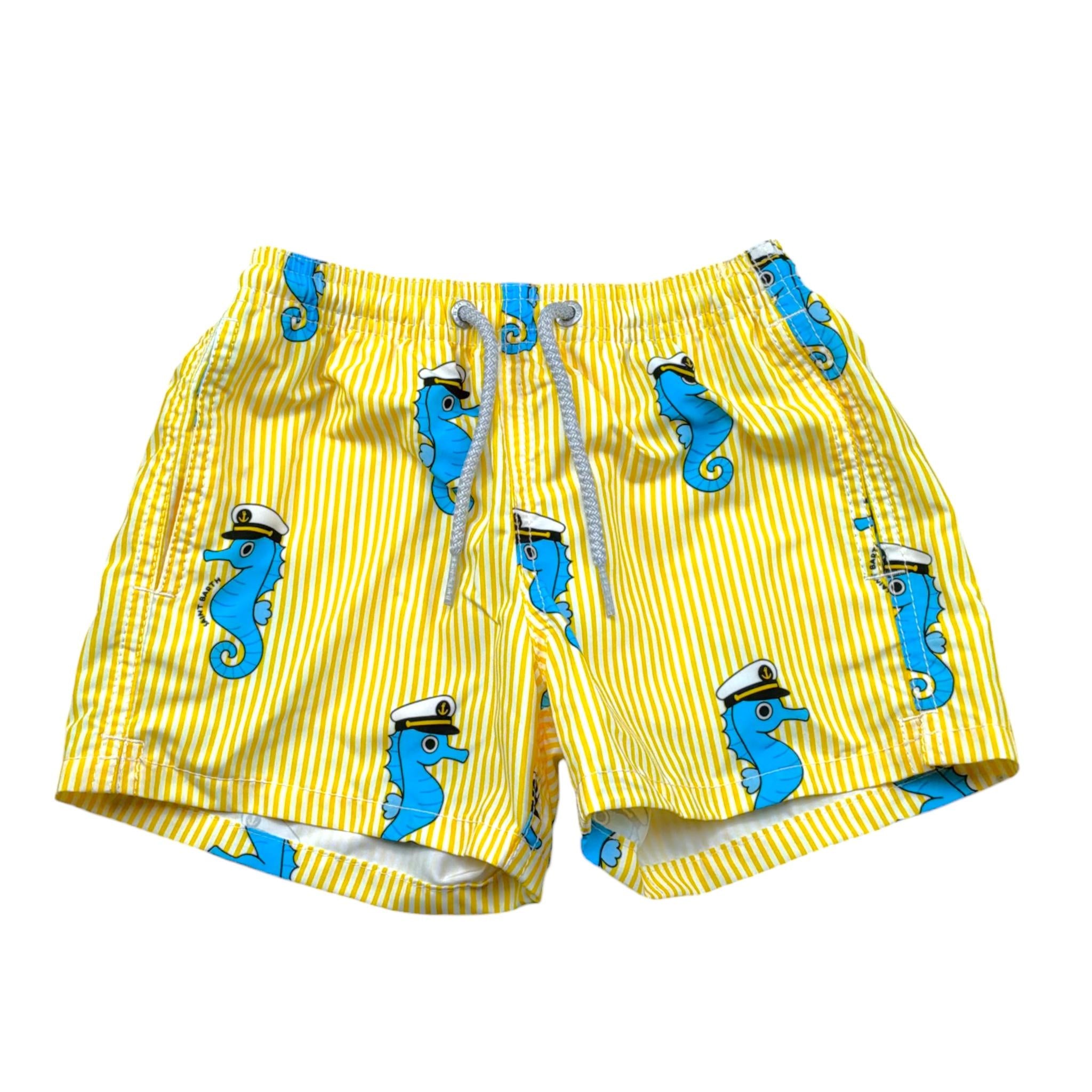 Saint Barth Costume Modello Boxer Tinta Unita con Stampa per Bambino 00863L GIALLO SAINT BARTH 