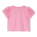 Liu Jo T-Shirt Girocollo Tinta Unita con Tulle per Bambina KA5127X ROSA LIU JO 