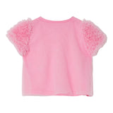 Liu Jo T-Shirt Girocollo Tinta Unita con Tulle per Bambina KA5127X ROSA LIU JO 