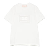 Elisabetta Franchi T-Shirt Girocollo Tinta Unita con Trafori per Bambina EFTS228X PANNA ELISABETTA FRANCHI 