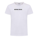MOSCHINO t-shirt girocollo tinta unita con stampa Bianco per Bambina HQM04L BIANCO MOSCHINO 
