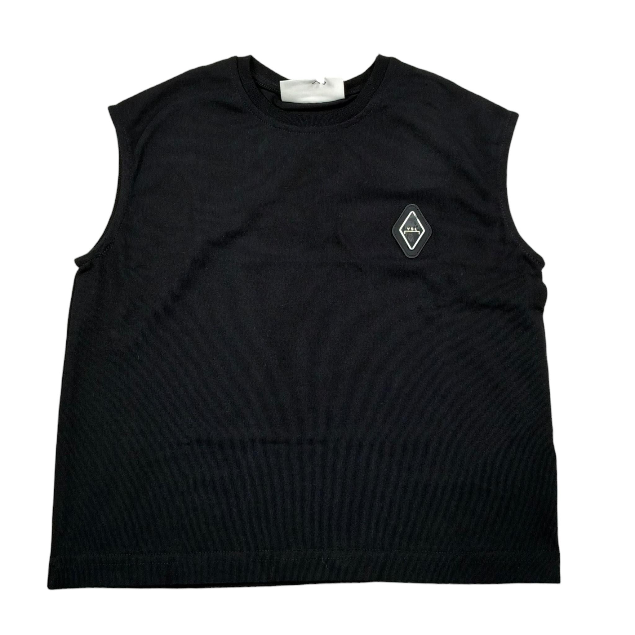 Yes London Canotta Girocollo Tinta Unita con Logo per Bambino JR2138M NERO YES LONDON 