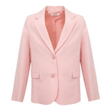 Vicolo Pink Single Breasted Solid Color Jacket For Girls