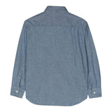 Aspesi Solid Color Denim Shirt With Blue Buttons For Boys