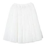 Simonetta Plain Skirt With Elastic Waist And White Tulle For Girls