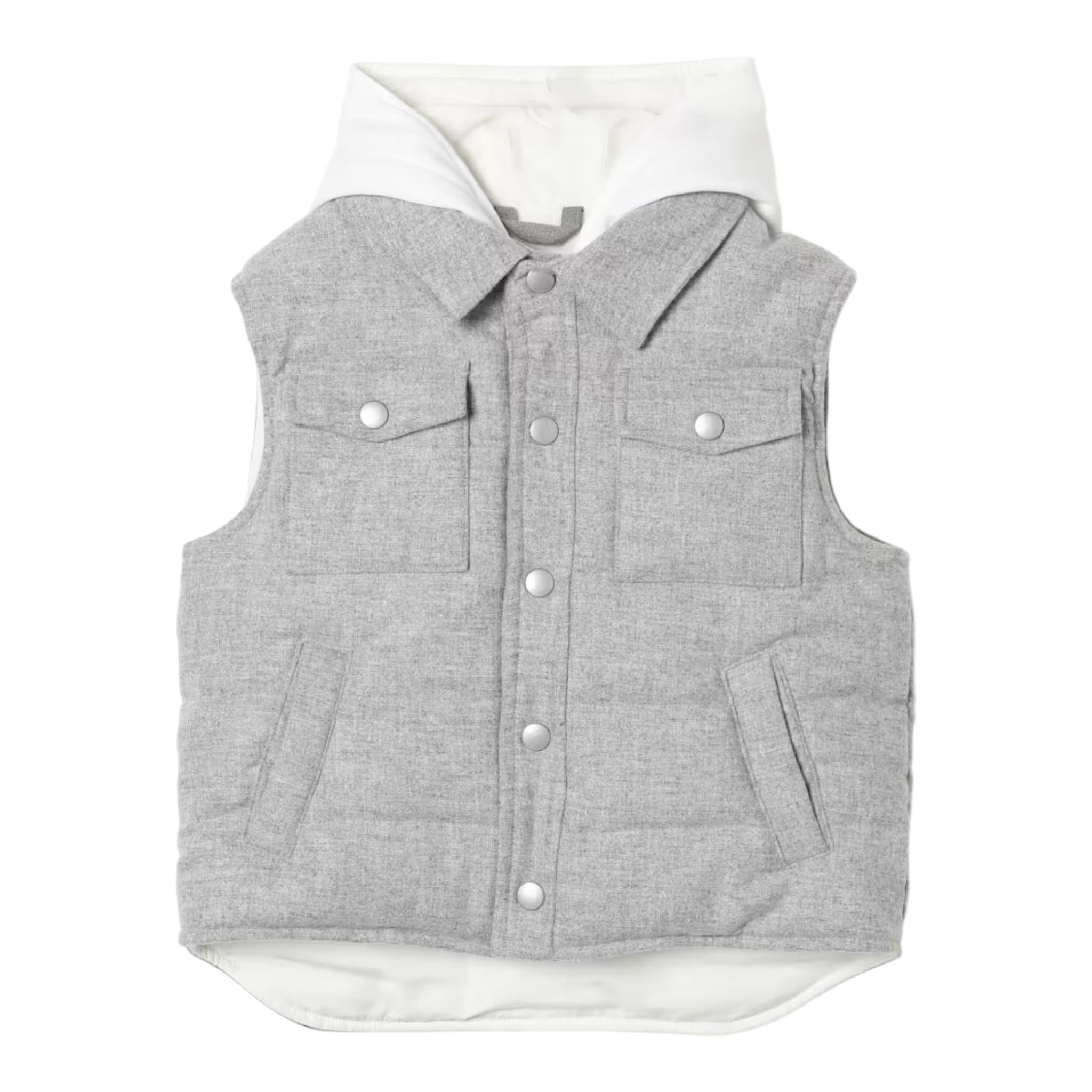 ELEVENTY smanicato tinta unita con cappuccio in contrasto Grigio per Bambino EV2P92 GRIGIO ELEVENTY 