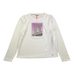 LIU JO shirt girocollo tinta unita con stampa Bianco per Bambina GF4031J0088 BIANCO LIU JO 