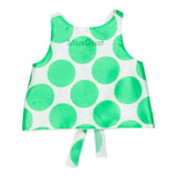 Miss Grant Two-Tone White/Green Armhole Top For Girls