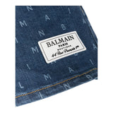 Balmain Solid Color Blue Denim Shorts For Girls