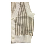 Le Bebe' Solid Color Vest with Beige Striped Pattern for Newborns