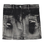 John Richmond Gonna In Denim Tinta Unita con Girovita Regolabile per Bambina RGP25016GOX NERO JOHN RICHMOND 