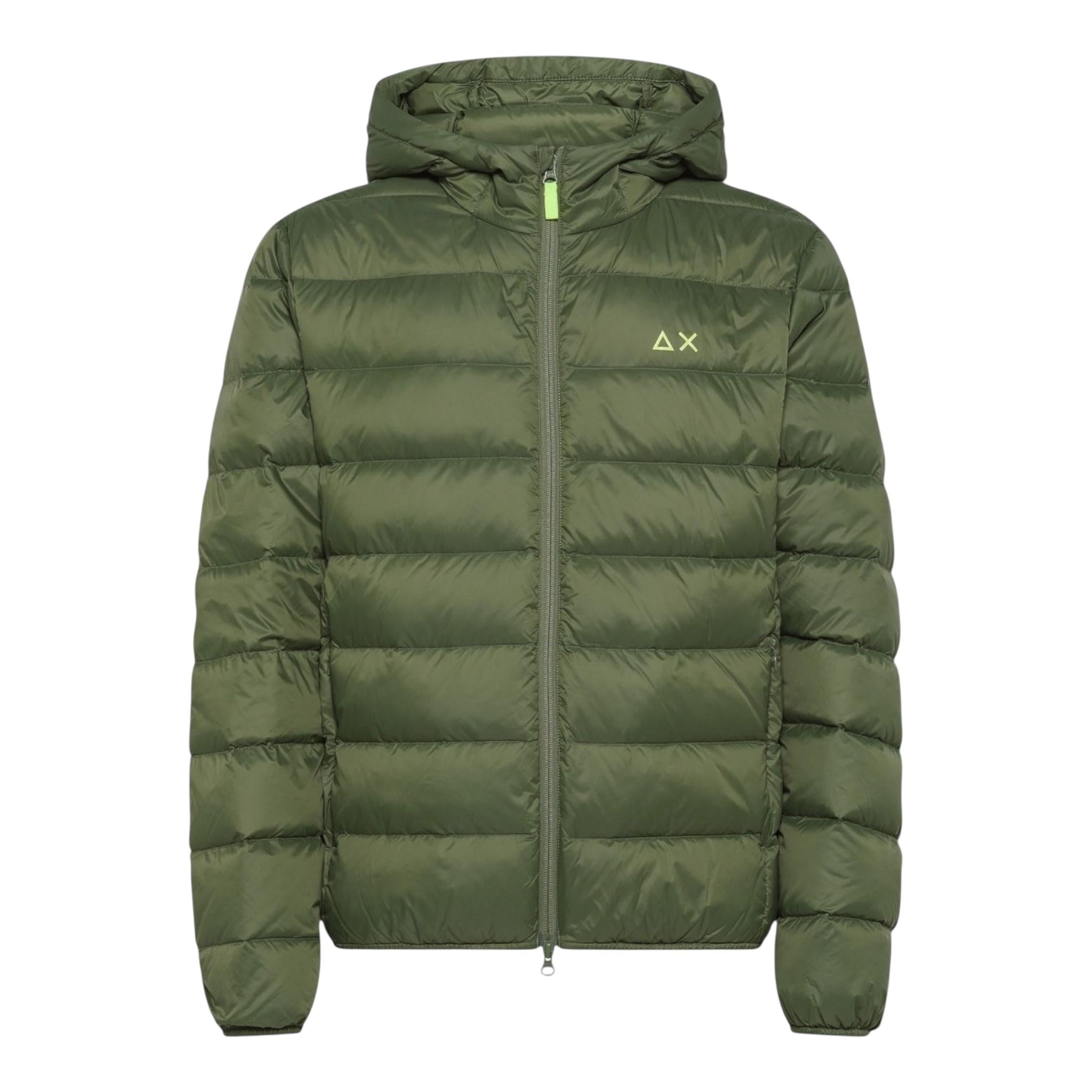 SUN68 giubbino tinta unita con logo e cappuccio Verde per Bambino R44301 VERDE SUN68 