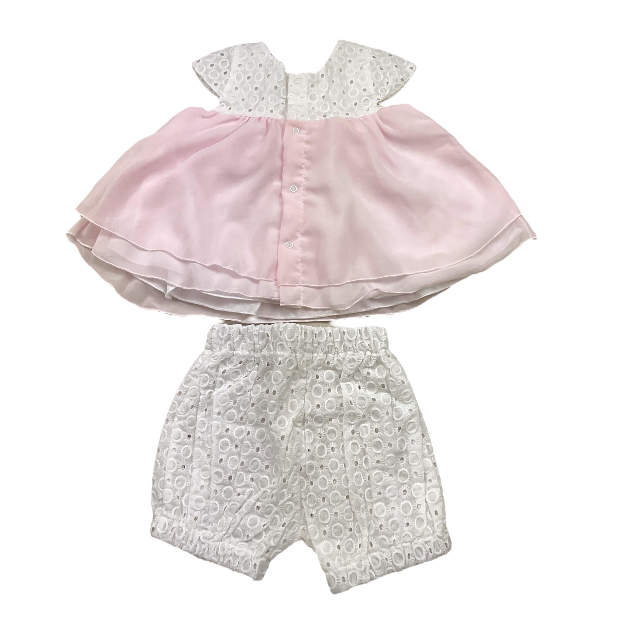 La Sartoria Dei Piccoli Completo 2 Pezzi Top-Short Bicolore per Neonata LPB3091 BIANCO/ROSA LA SARTORIA DEI PICCOLI 