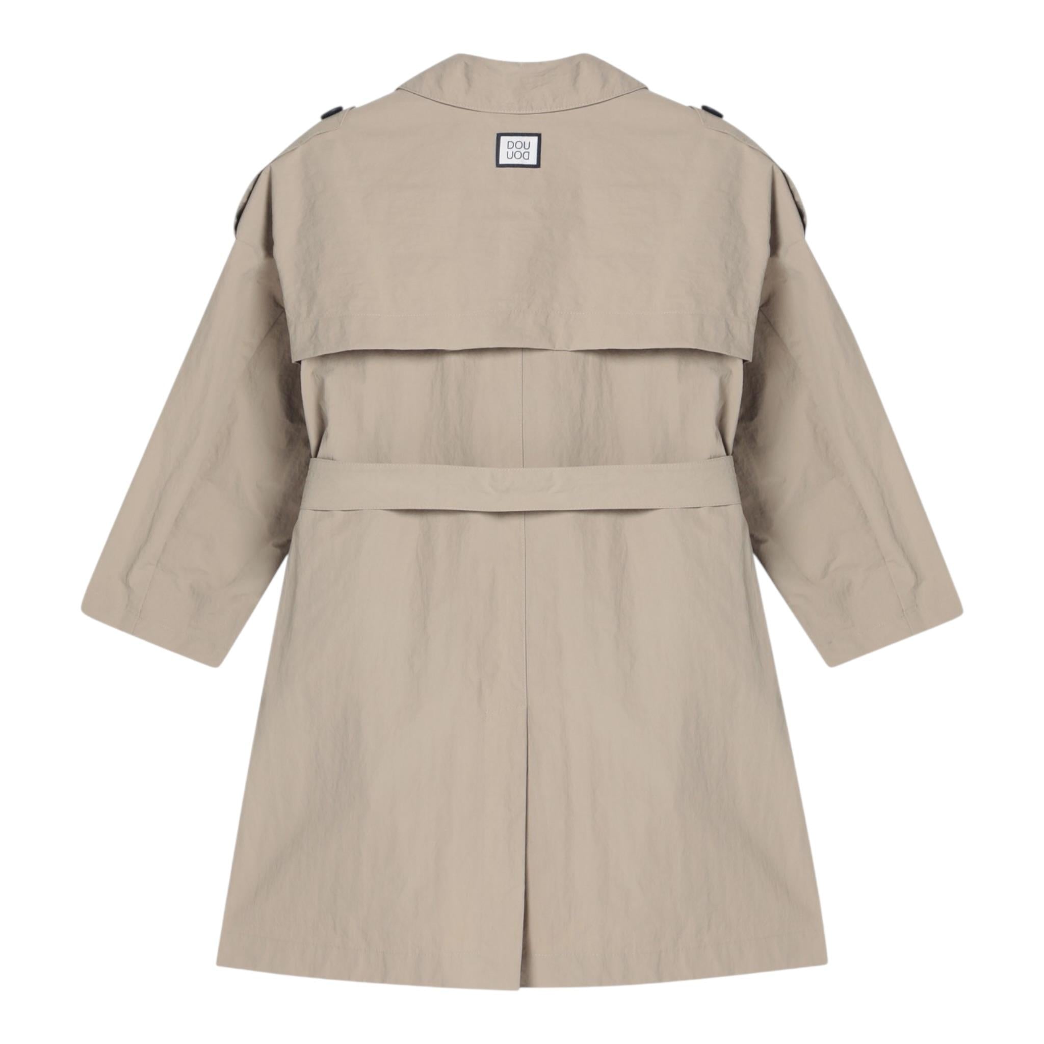 Dou Dou Trench Tinta Unita Doppiopetto per Bambina DW2P40 BEIGE DOU DOU 