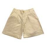 Lu Lu By Miss Grant Solid Color Elastic Waist Shorts Beige For Girls