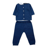 Baby Lord 2 Piece Set Solid Color Shirt-Pants Blue For Newborn