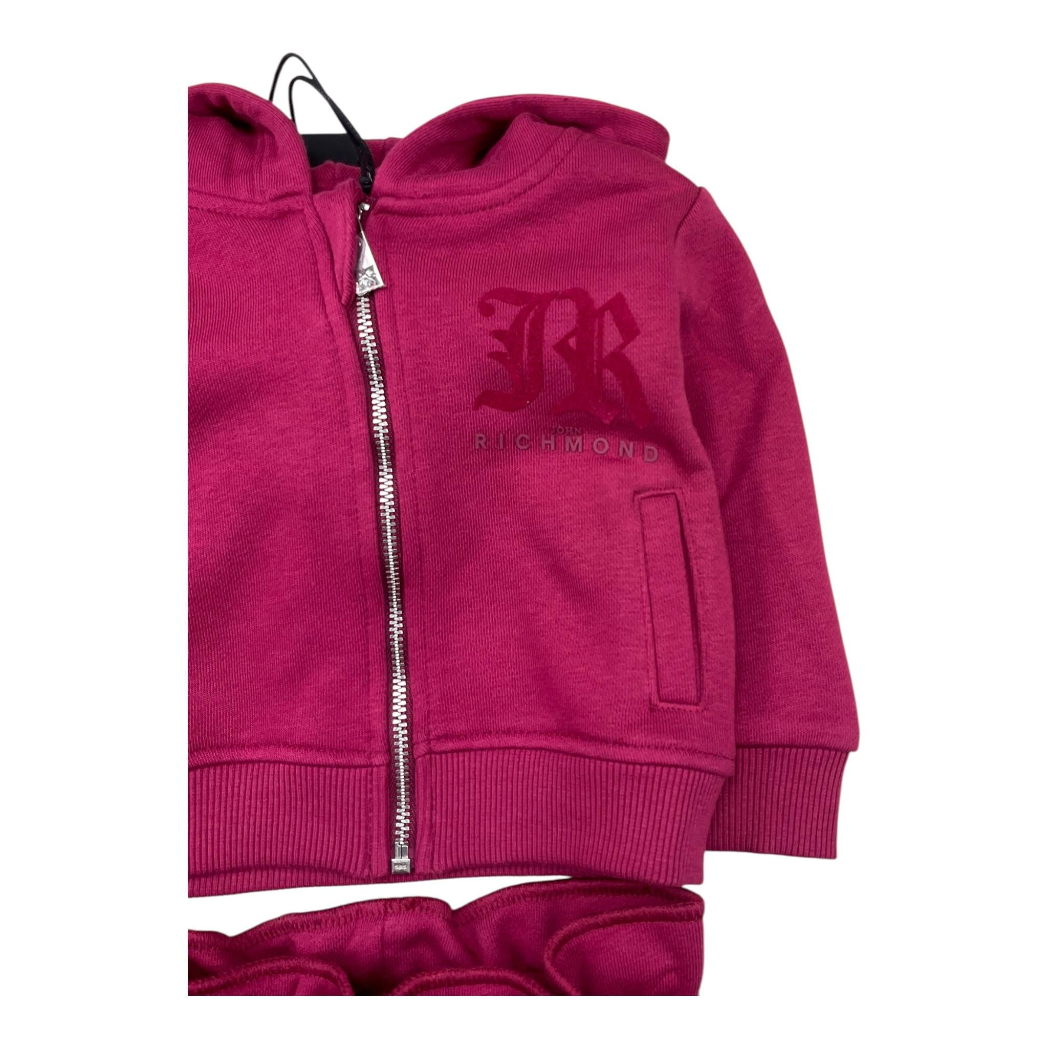 JOHN RICHMOND completo 2pz tinta unita felpa-pantalone Bordeaux per Neonata RIA25037CF BORDEAUX JOHN RICHMOND 