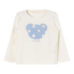LIU JO shirt girocollo tinta unita con stampa in contrasto Panna per Bambina KF4067X PANNA LIU JO 