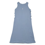 Please Abito Tinta Unita con Stampa A Costine per Bambina AB86072G72 AZZURRO PLEASE 