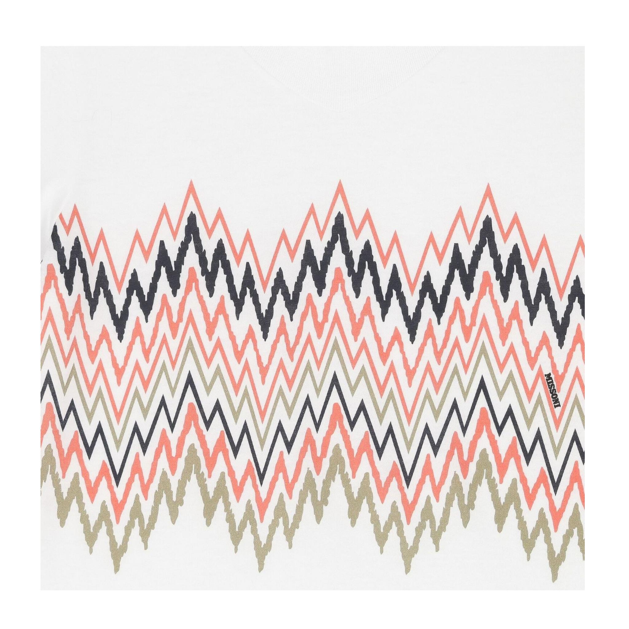 Missoni T-Shirt Girocollo Tinta Unita con Stampa per Bambino MW8P91 BIANCO MISSONI 