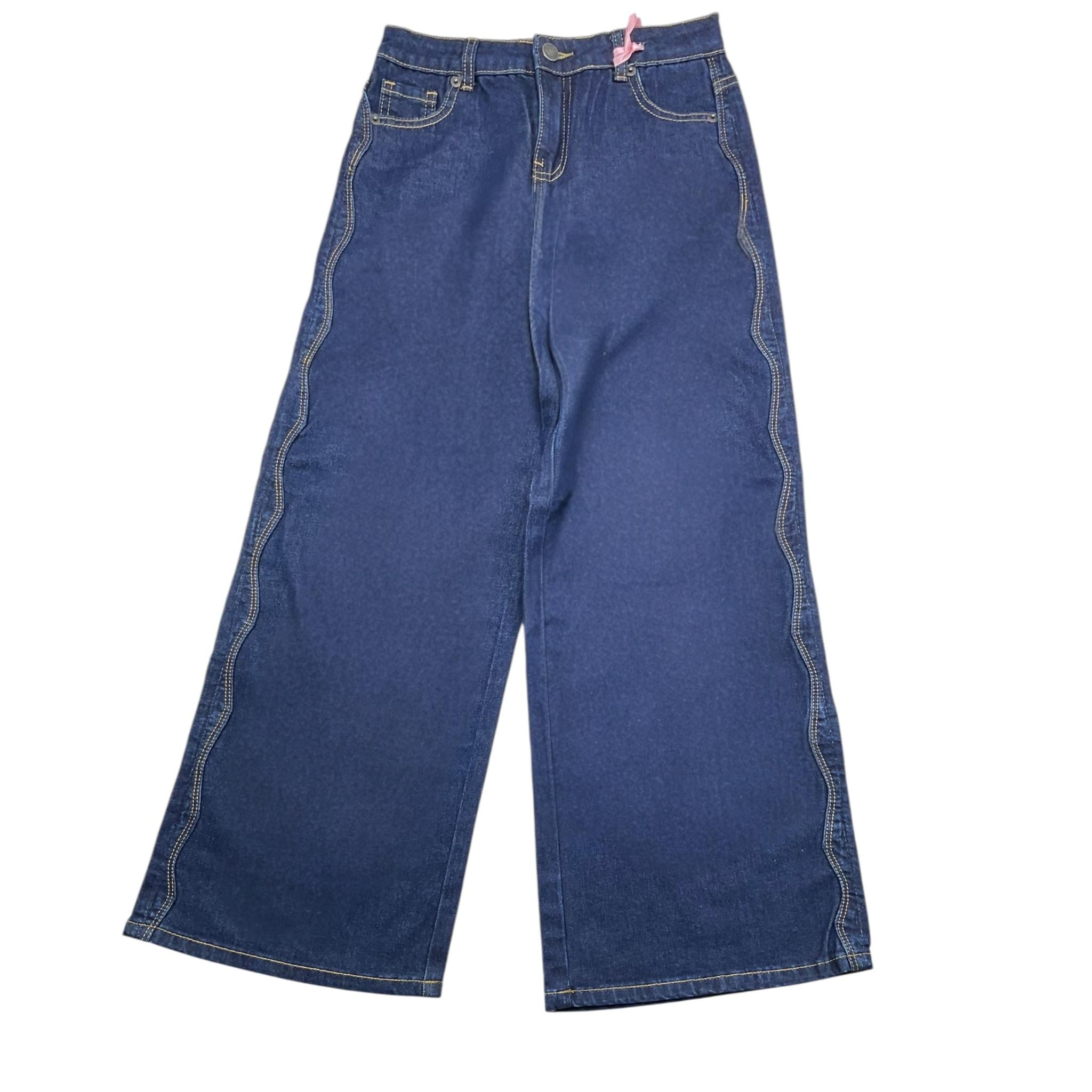 VICOLO jeans tinta unita con cuciture in contrasto Blu per Bambina 3141PDZ00117 BLU VICOLO 