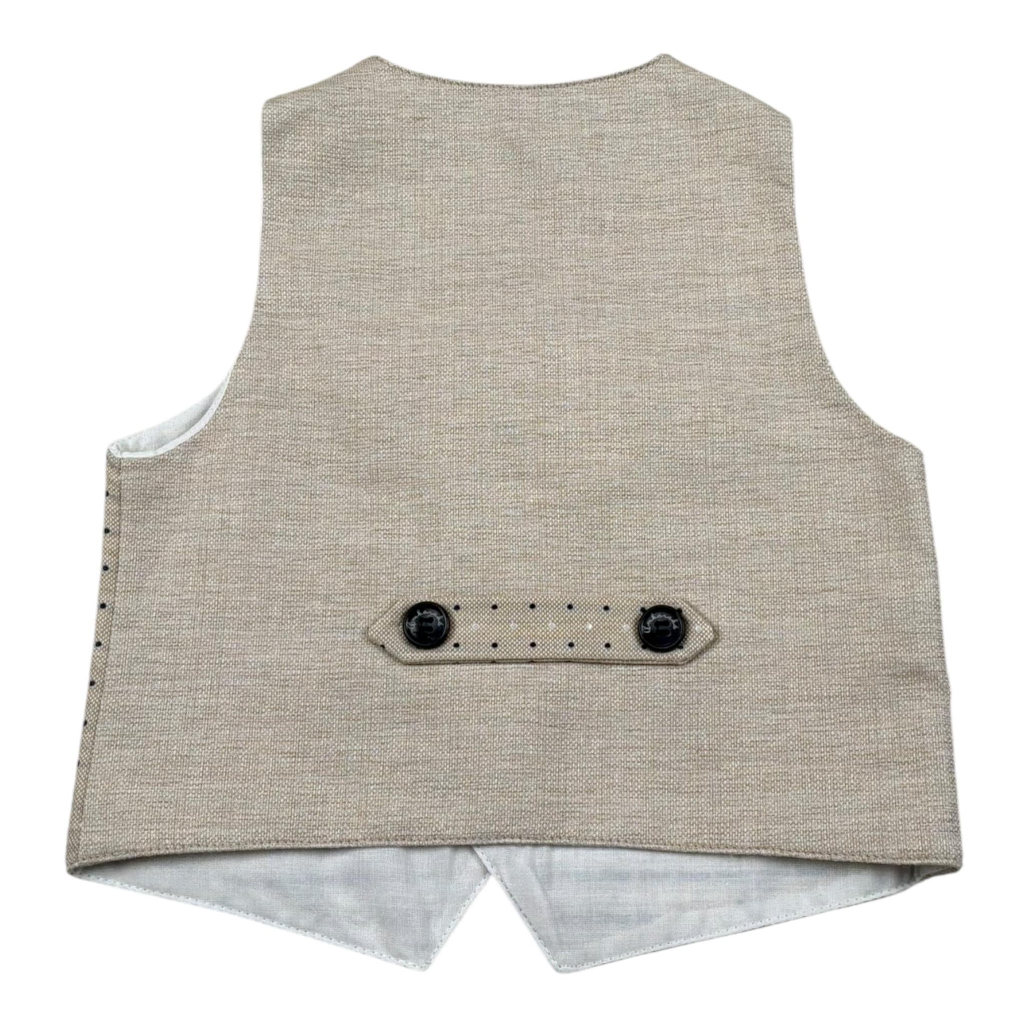 Ambaraba Gilet Tinta Unita Fantasia Pois per Neonato FM33181 BEIGE AMBARABA 