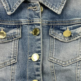 LU LU BY MISS GRANT giubbino in denim tinta unita con bottoni Azzurro per Bambina LL0949 AZZURRO LU LU BY MISS GRANT 