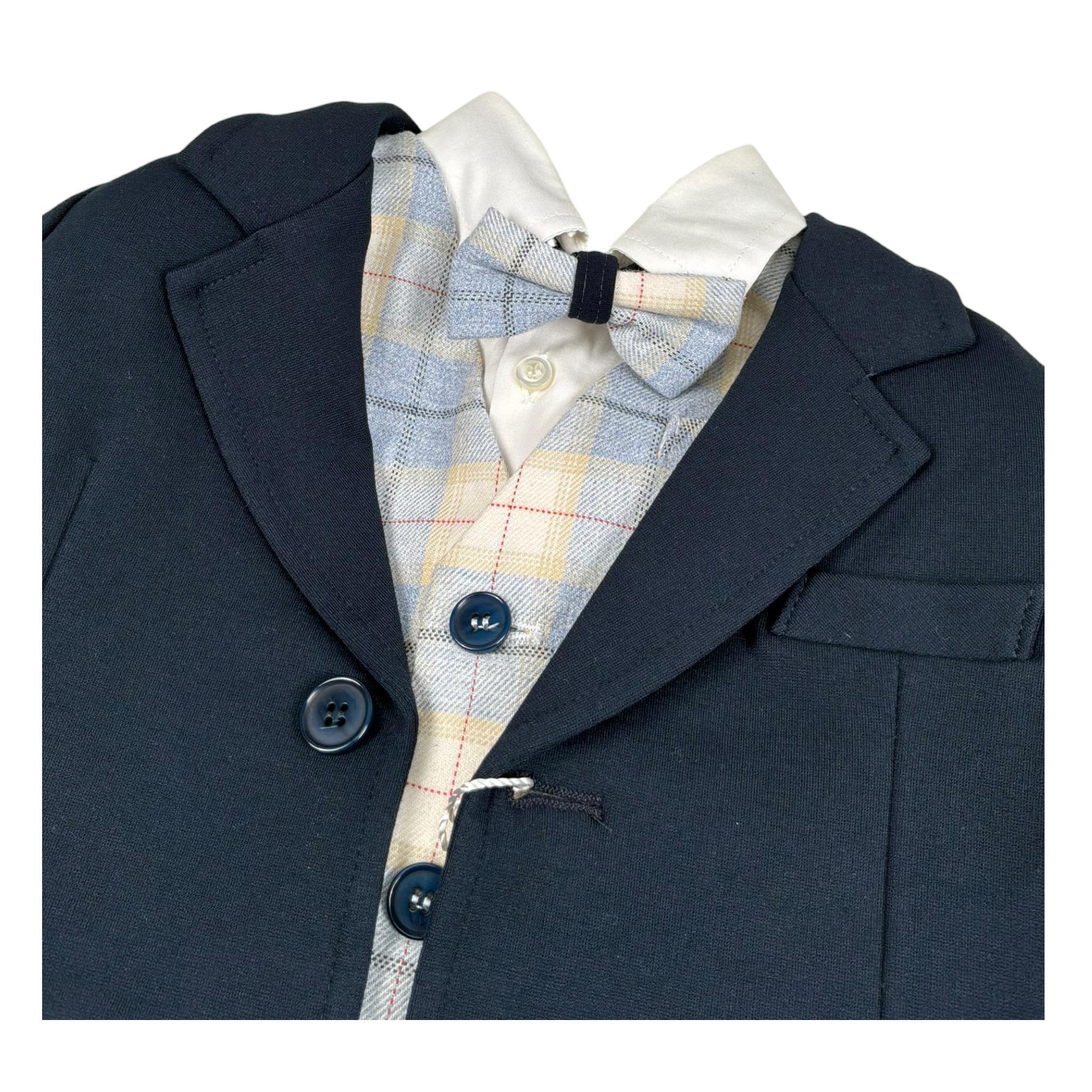 Gastone Completo 4 Pezzi Giacca-Camicia-Pantalone-Papillon-Papillon per Neonato G1467A BLU GASTONE 