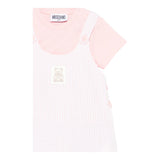 Moschino Completo 2 Pezzi T-Shirt-Salopette per Neonata MUG01L ROSA MOSCHINO 