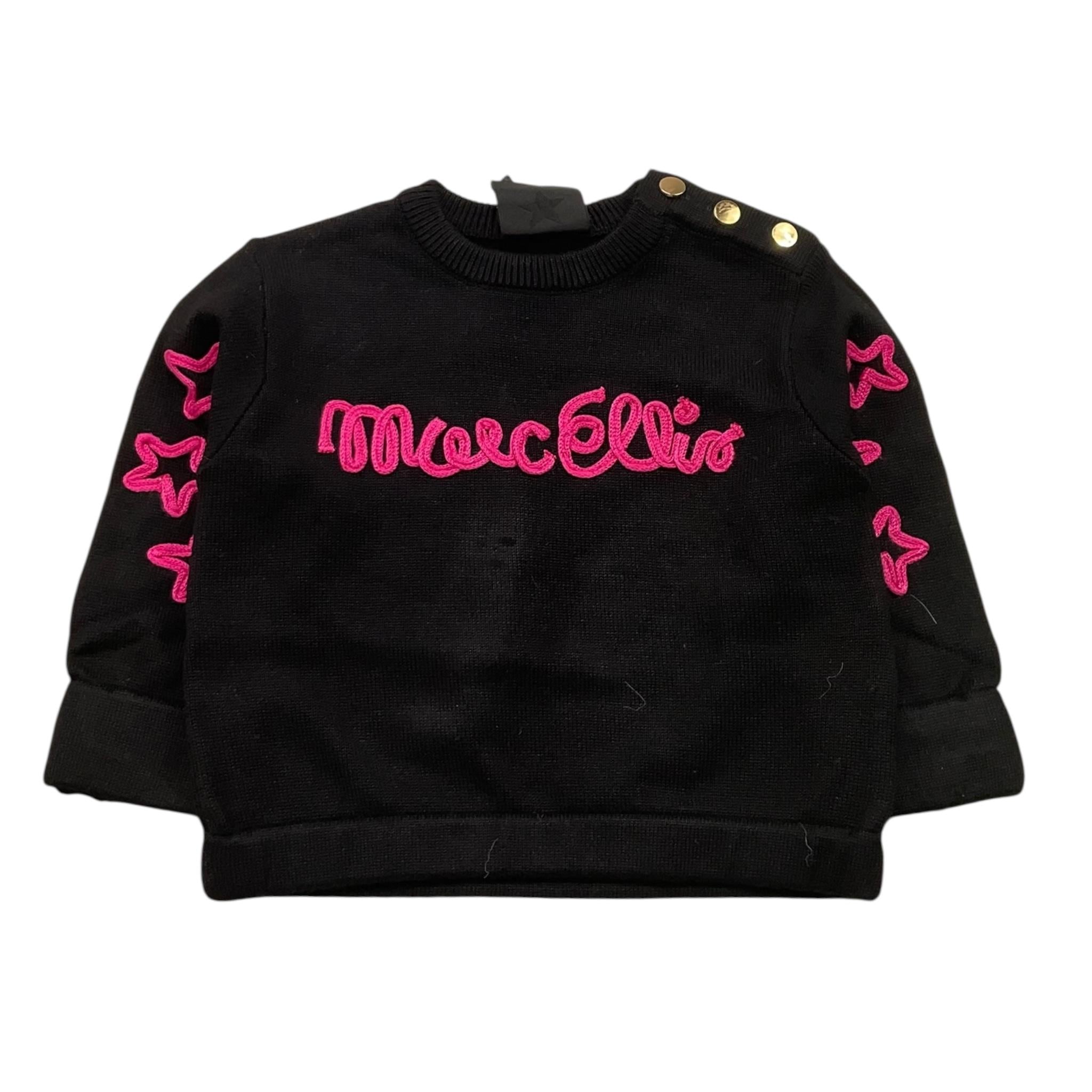 MARC ELLIS maglia girocollo tinta unita con logo Nero per Neonata JMNSW00193 NERO MARC ELLIS 
