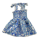 Mijolica Top Solid Color With Multicolor Pattern Blue For Baby Girl