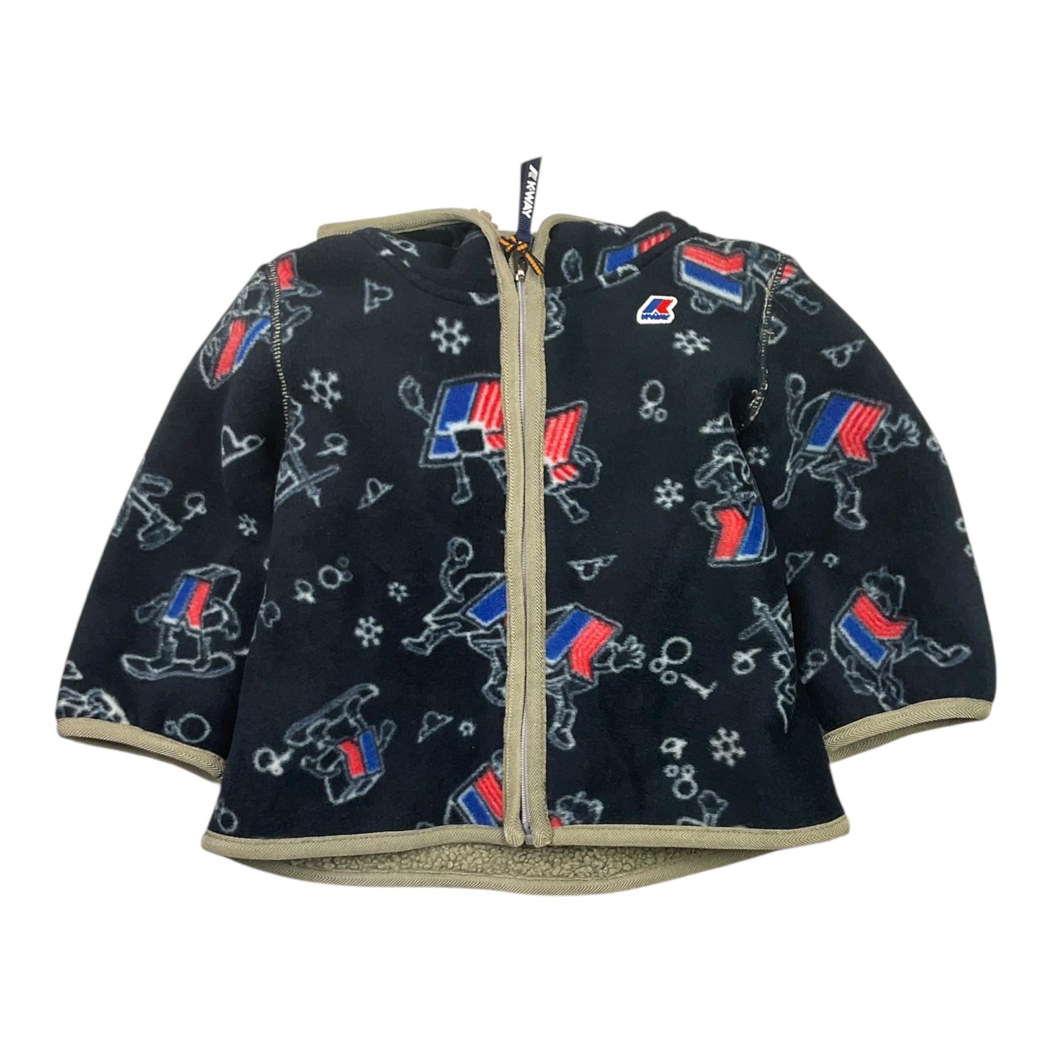 K-WAY felpa tinta unita con zip cappuccio e stampa Blu per Neonato K5137FW BLU K-WAY 