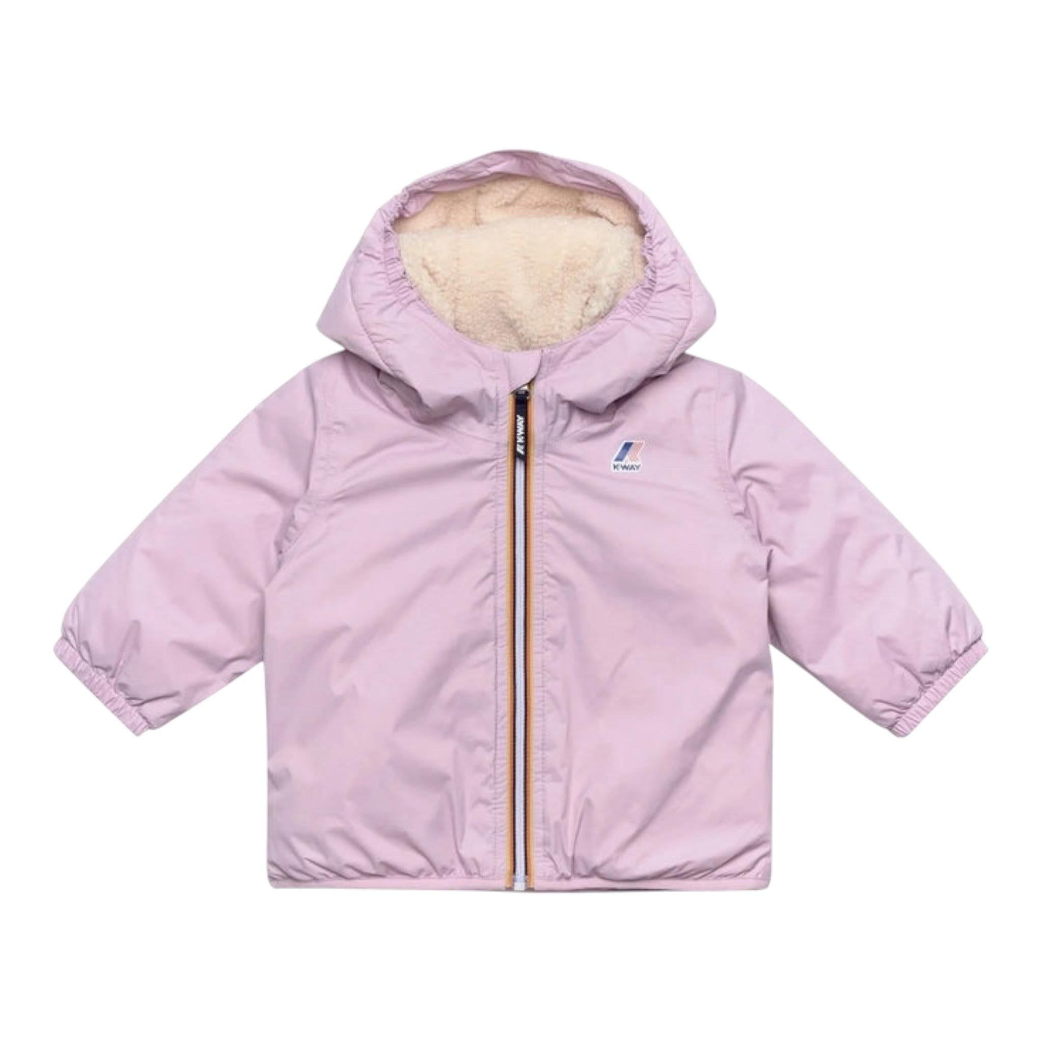 K-WAY giubbino tinta unita con cappuccio in contrasto Lilla per Neonata K61157WXXX LILLA K-WAY 